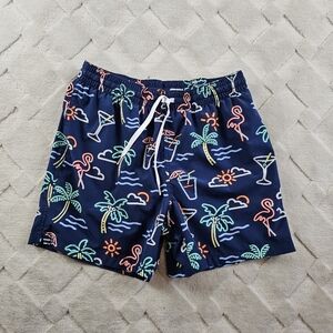 Chubbies Swim Trunks Mens Medium " The Neon Lights" Tropical Floral Print